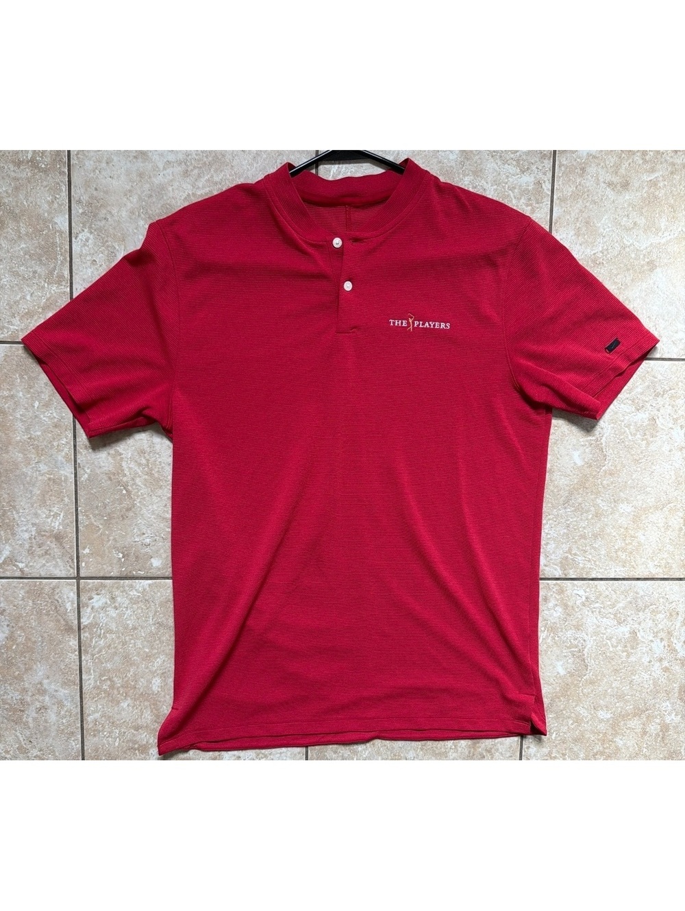 Medium - Men - Nike Red The Players Tiger Woods Polo